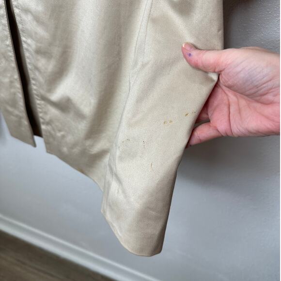 Coach Tan Double Breasted Tie Belt Trench Coat Gold Buttons Small - Picture 13 of 16